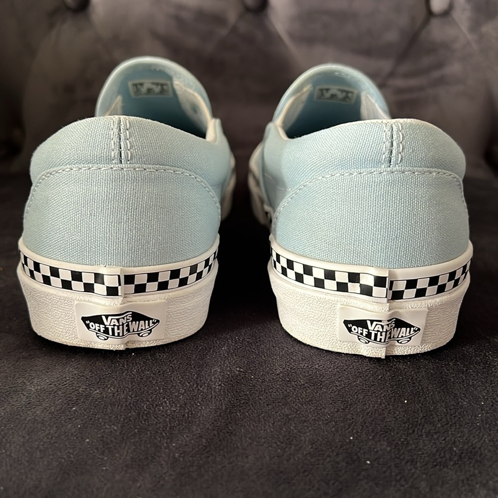 Vans Classic Slip-On 'Check Foxing'. Cool blue color. Women’s size 7.5 - Picture 5 of 12